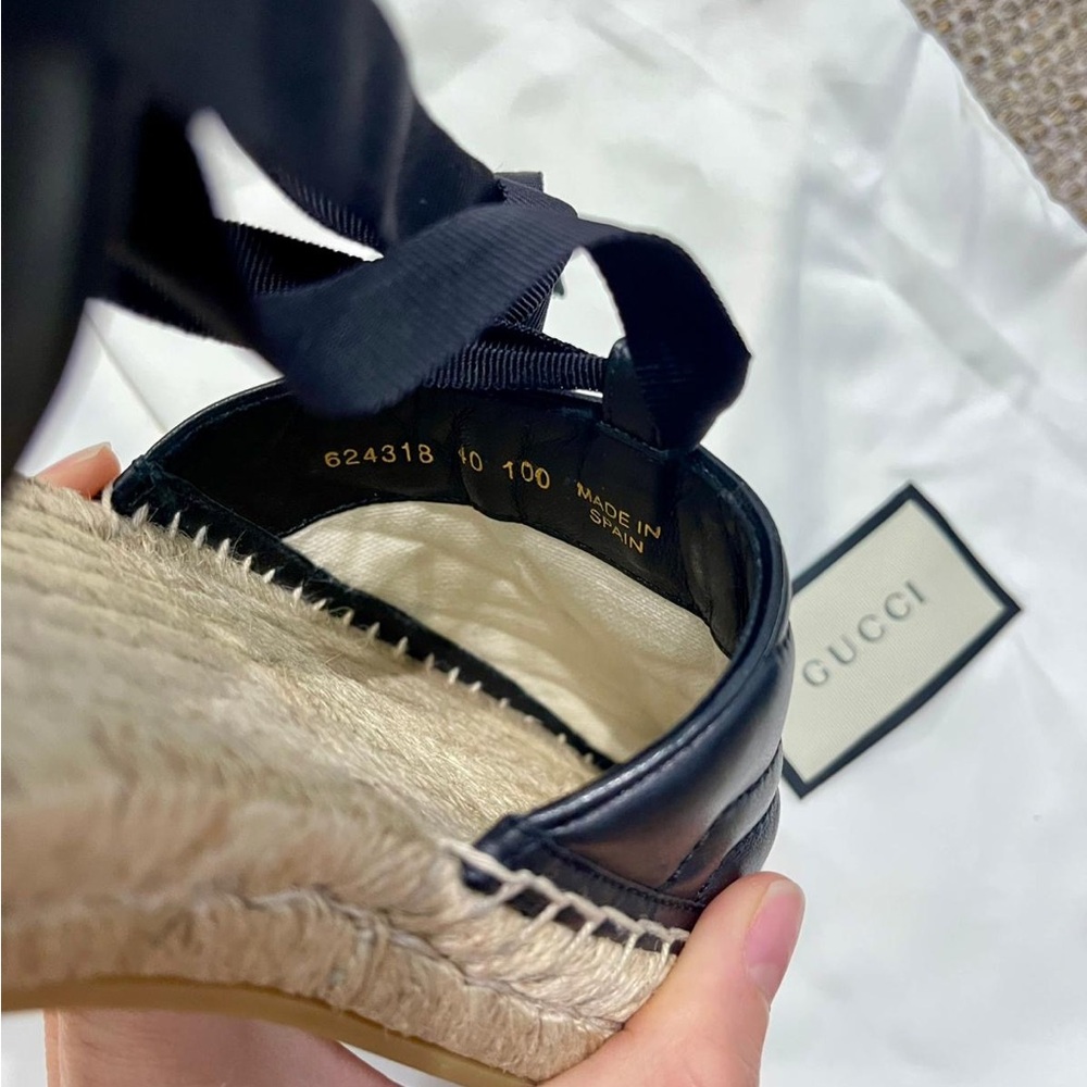 Gucci Black Espadrilles with Gold Accents - Picture 4 of 15